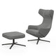 Vitra Grand Repos Lounge Chair & Ottoman in Cosy Pebble Grey, Black — packshot