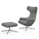 Vitra Grand Repos Lounge Chair & Ottoman in Cosy Pebble Grey, Chrome — packshot