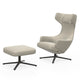 Vitra Grand Repos Lounge Chair & Ottoman in Leather Premium F Clay, Black — packshot