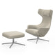 Vitra Grand Repos Lounge Chair & Ottoman in Leather Premium F Clay, Chrome — packshot