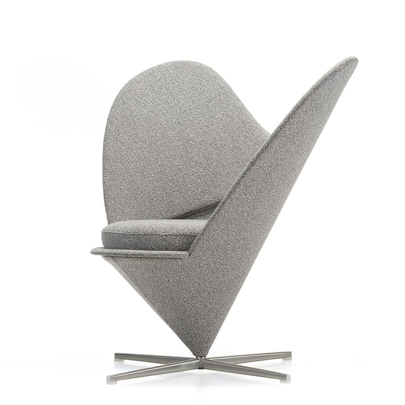 Vitra Heart Cone Chair in Cento Salt and Pepper with stainless steel satin base — view 3
