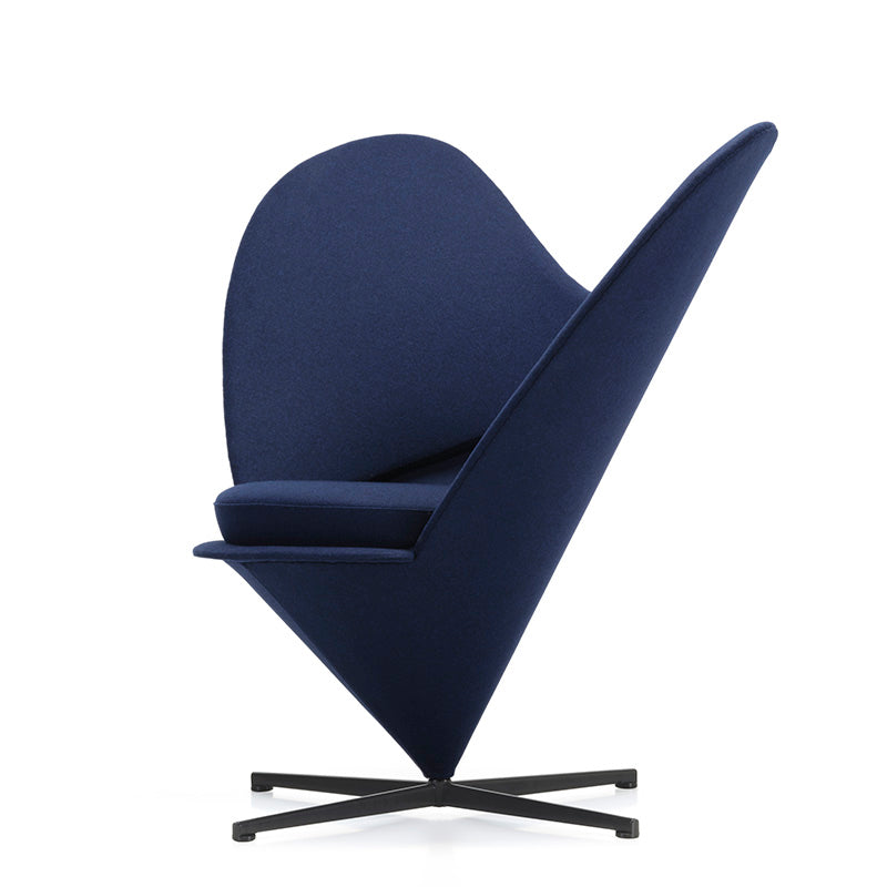 Vitra Heart Cone Chair in Cosy 2 Dark Blue with Basic Dark powder-coated base — view 3
