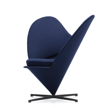 Vitra Heart Cone Chair in Cosy 2 Dark Blue with Basic Dark powder-coated base — view 3