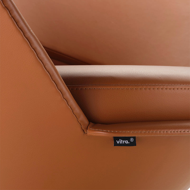 Vitra Heart Cone Chair in Leather Premium Cognac — leather detail 2