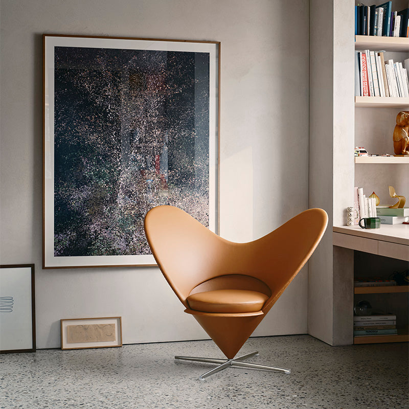 Vitra Heart Cone Chair in Leather Premium Cognac — lifestyle view 2