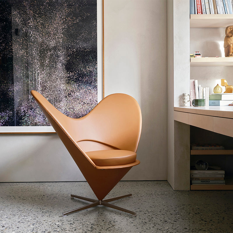 Vitra Heart Cone Chair in Leather Premium Cognac — lifestyle view 3