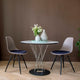 Vitra Noguchi Round Dining Table — lifestyle, with Eames Plastic Side Chair RE DSW Seat Upholstery