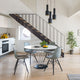 Vitra Noguchi Round Dining Table — lifestyle, with Eames Plastic Side Chair RE DSW Seat Upholstery