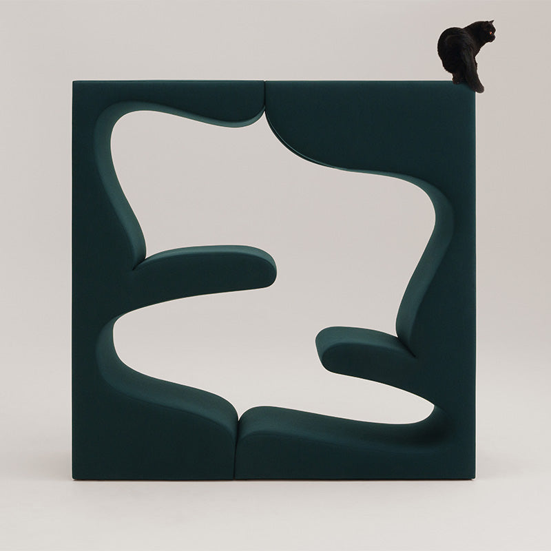 Vitra Living Tower by Verner Panton — lifestyle shot with cat showing scale