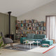 Vitra Plate Coffee Table — lifestyle, with Polder Sofa and HAL Lounge Chair