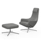 Vitra Repos Lounge Chair & Ottoman in Cosy Pebble Grey, Chrome — packshot