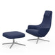 Vitra Repos Lounge Chair & Ottoman in Credo Royal Blue, Chrome — packshot