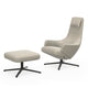 Vitra Repos Lounge Chair & Ottoman in Leather Clay, Black — packshot