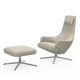 Vitra Repos Lounge Chair & Ottoman in Leather Clay, Chrome — packshot
