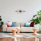 Vitra Cork Family Stools — lifestyle, with Vitra Soft Modular Sofa and Eye Wall Clock