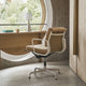 Vitra Eames EA 231 Soft Pad Chair in Leather, Chalk White base — lifestyle