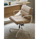 Vitra Eames EA 231 Soft Pad Chair in Leather, Chalk White base — lifestyle
