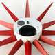Vitra Sunburst Wall Clock in Red — packshot, detail
