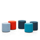 Vitra Visiona Stools in mixed fabric colours — group