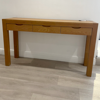 All in Wood Oak Console with Drawers Ex-Display