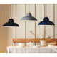 Anglepoise Original 1227 Midi Wide Brass Pendant Light in Jet Black, Ink Blue and Elephant Grey — lifestyle