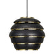 Artek A331 Beehive Pendant Light in Black, Brass Plated Rings — packshot