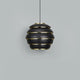 Artek A331 Beehive Pendant Light in Black, Brass Plated Rings — studio, light off