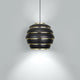 Artek A331 Beehive Pendant Light in Black, Brass Plated Rings — studio, light on