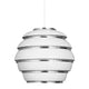 Artek A331 Beehive Pendant Light in White, Chrome Plated Rings — packshot