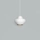 Artek A333 Turnip Pendant Light in White, Brass Plated Ring — studio, light off