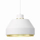 Artek AMA500 Pendant Light in White, Brass Ring — packshot, light on