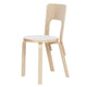 Artek 66 Dining Chair in Natural Lacquered, White HPL Seat — packshot