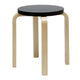 Artek E60 Low Stool in Natural Legs Black Lacquered — packshot