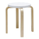 Artek E60 Low Stool in Natural Legs White Lacquered — packshot