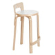 Artek High Chair K65 Counter Stool in White HPL — packshot