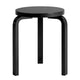 Artek 60 Low Stool in Black Lacquer — packshot