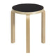 Artek 60 Low Stool in Black Linoleum — packshot