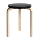 Artek 60 Low Stool in Black Lacquer Natural Birch — packshot