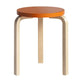 Artek 60 Low Stool in Orange Lacquer — packshot
