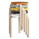 Artek 60 Low Stool — packshot, stacking detail