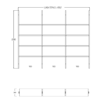 B&B Italia Jack Shelving 228Hx281.2Wx30D cm White - Ex-Display