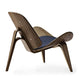 Carl Hansen CH07 Shell Chair Walnut Oil Canvas 794 rear view