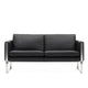 Carl Hansen CH102 2 Seat Sofa in Thor 301, stainless steel — packshot