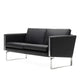 Carl Hansen CH102 2 Seat Sofa in Thor 301, stainless steel — packshot