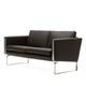 Carl Hansen CH102 2 Seat Sofa in Thor 306, stainless steel — packshot