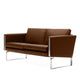 Carl Hansen CH102 2 Seat Sofa in Thor 307, stainless steel — packshot