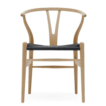 Carl Hansen CH24 Wishbone Dining Chair Black Paper Cord