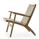 Carl Hansen CH25 Easy Chair in Oak Oil, natural paper cord — packshot, detail
