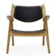 Carl Hansen CH28P Lounge Chair in Oak Oil, Black Leather — packshot