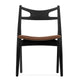 Carl Hansen CH29P Sawbuck Chair in Oak Black Lacquer, Thor 307 — packshot